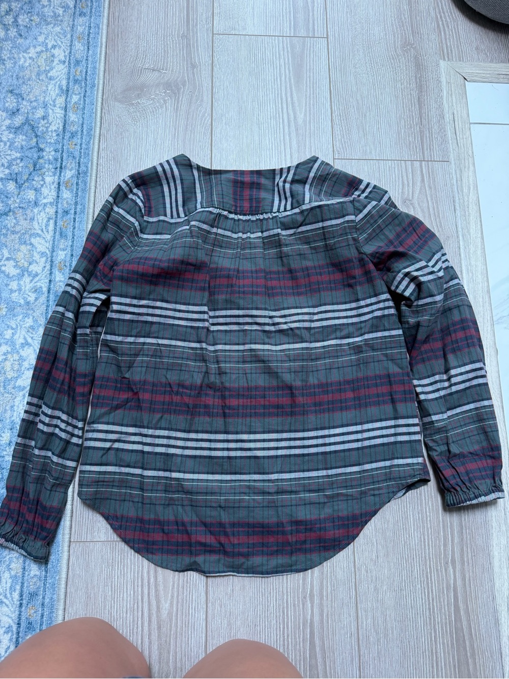 Madewell V-Neck Button-Down Shirt in Pineview Plaid flannel holiday fall winter - Picture 6 of 6